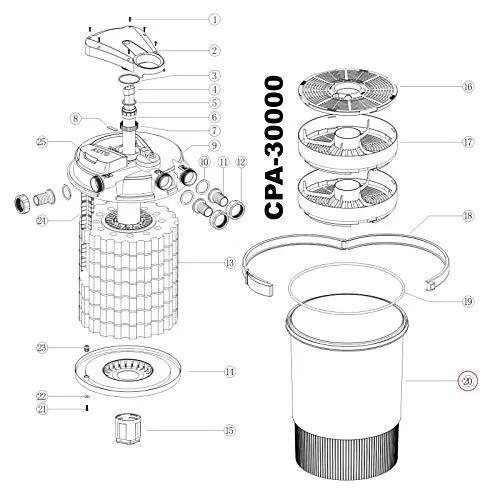 SunSun CPF-30000 contenitore ricambio filtro pressione laghetto