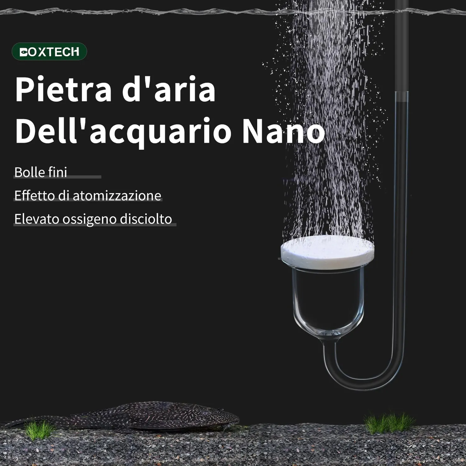 boxtech Pietra Aria Acquario Diffusore Nano 35 mm con Valvola