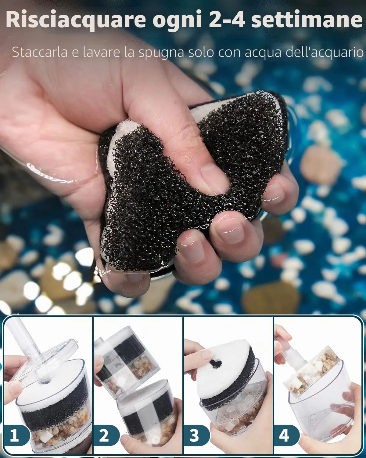 Pawfly Filtro Spugna Acquario fino a 200 L con Ceramica
