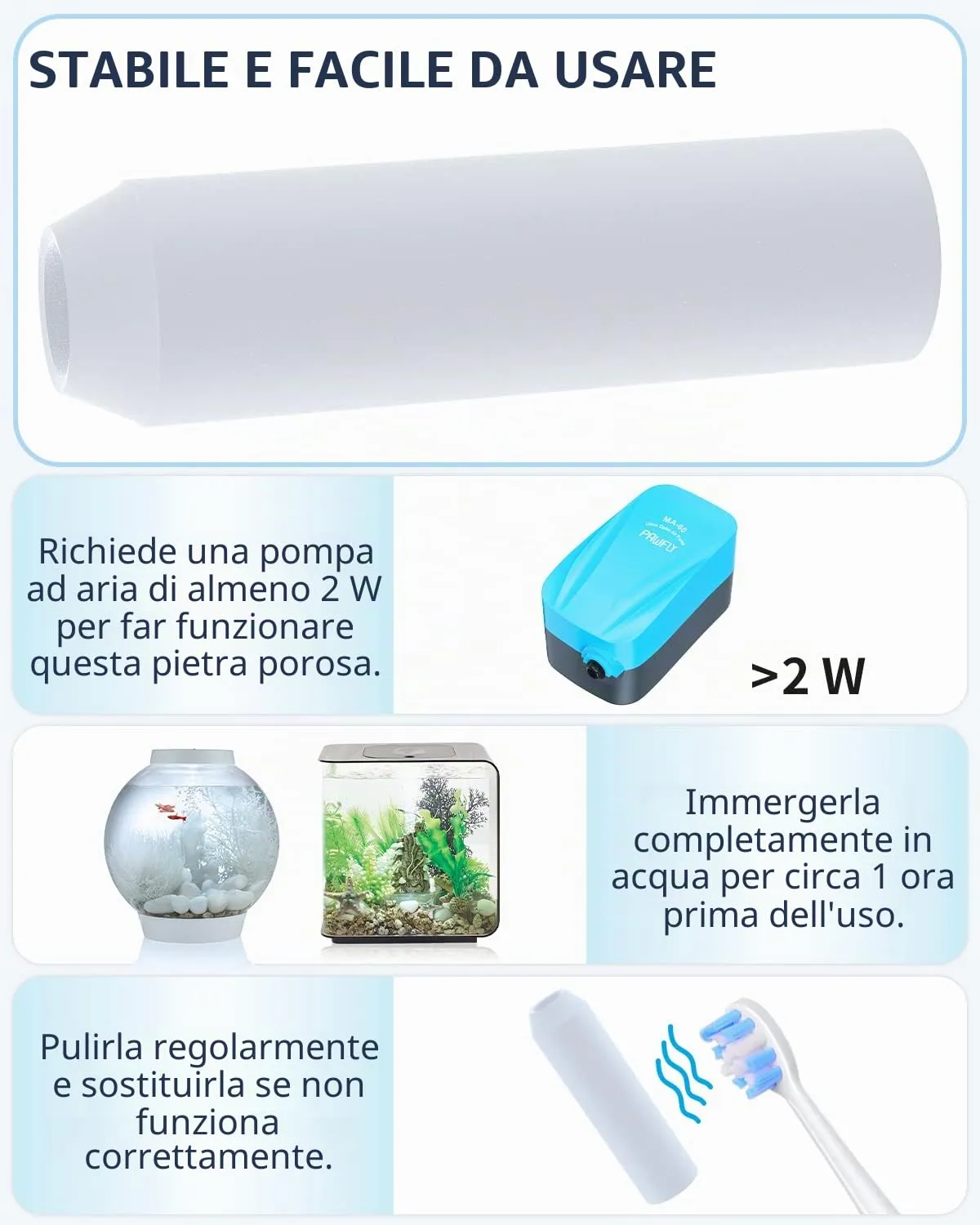 Pawfly HS-55 pietra porosa acquario 10 pezzi bolle medie