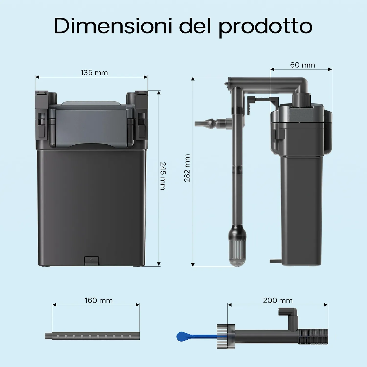 SunSun HBL-801 Filtro Zainetto Acquario 60 L 500 l/h