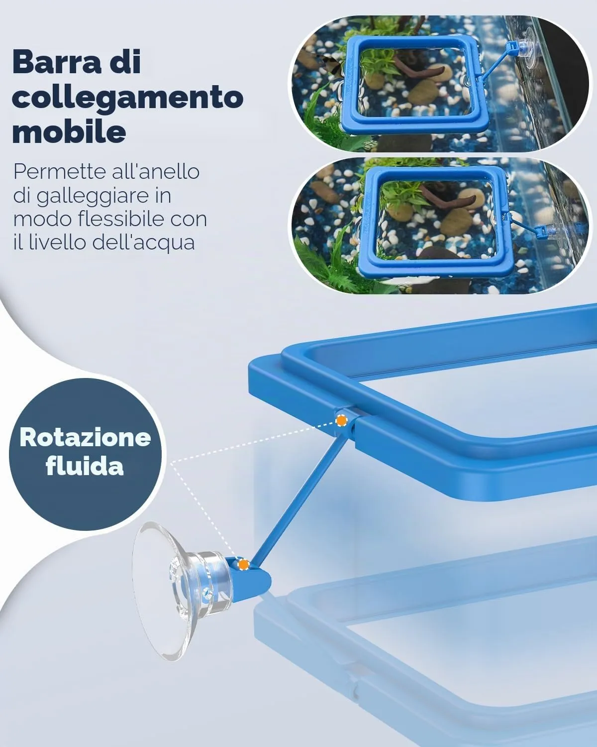 Pawfly Anello Alimentazione Pesci 2 Pezzi Rotondo Quadro