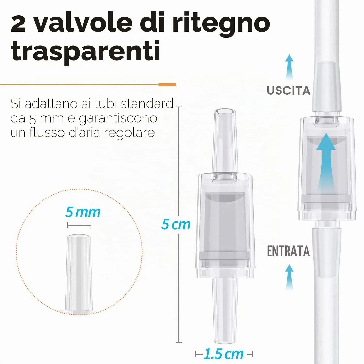 Pawfly Tubo Aria Acquario 7,5 m Kit Bianco Accessori