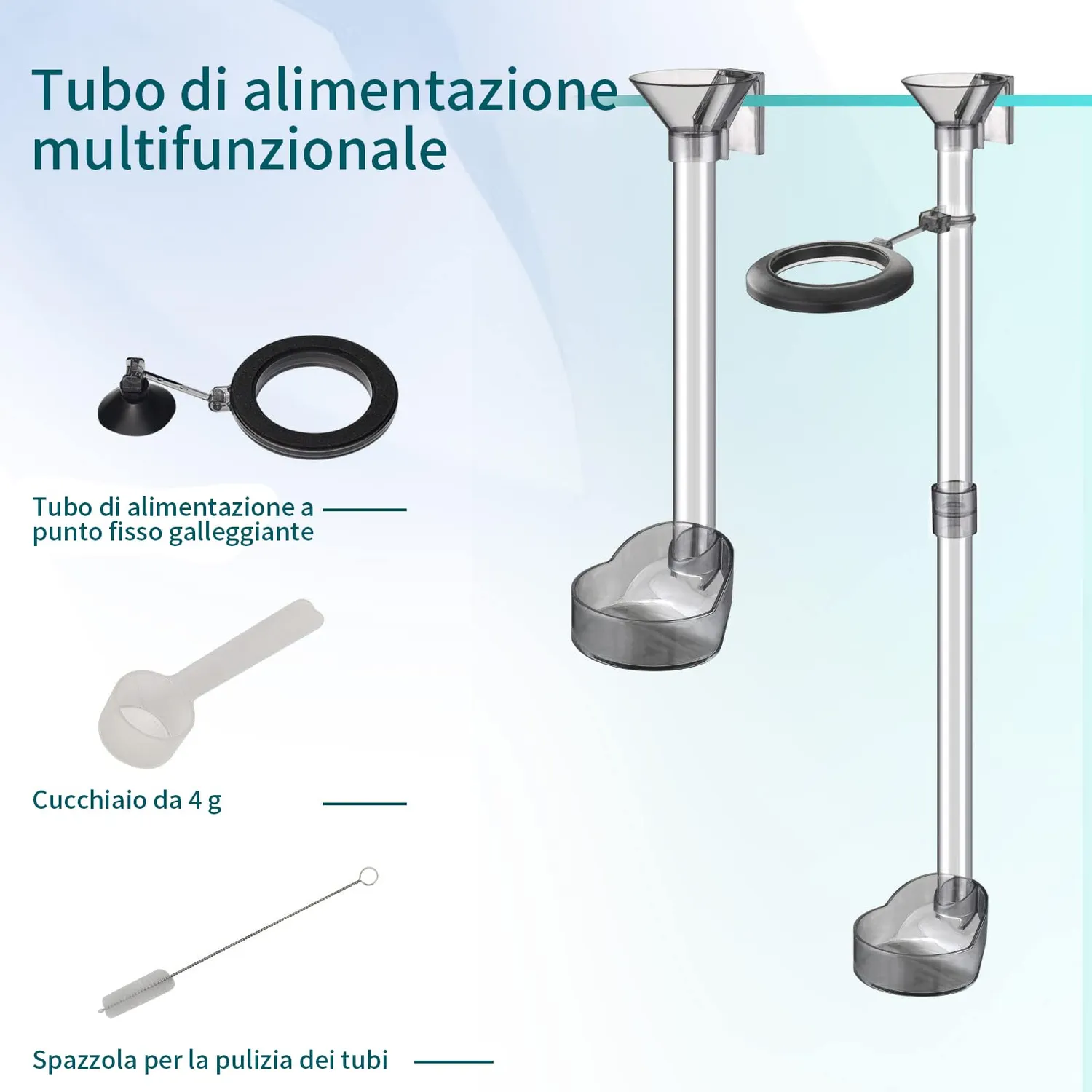 boxtech tubo mangiatoia acquario 20-37 cm acrilico