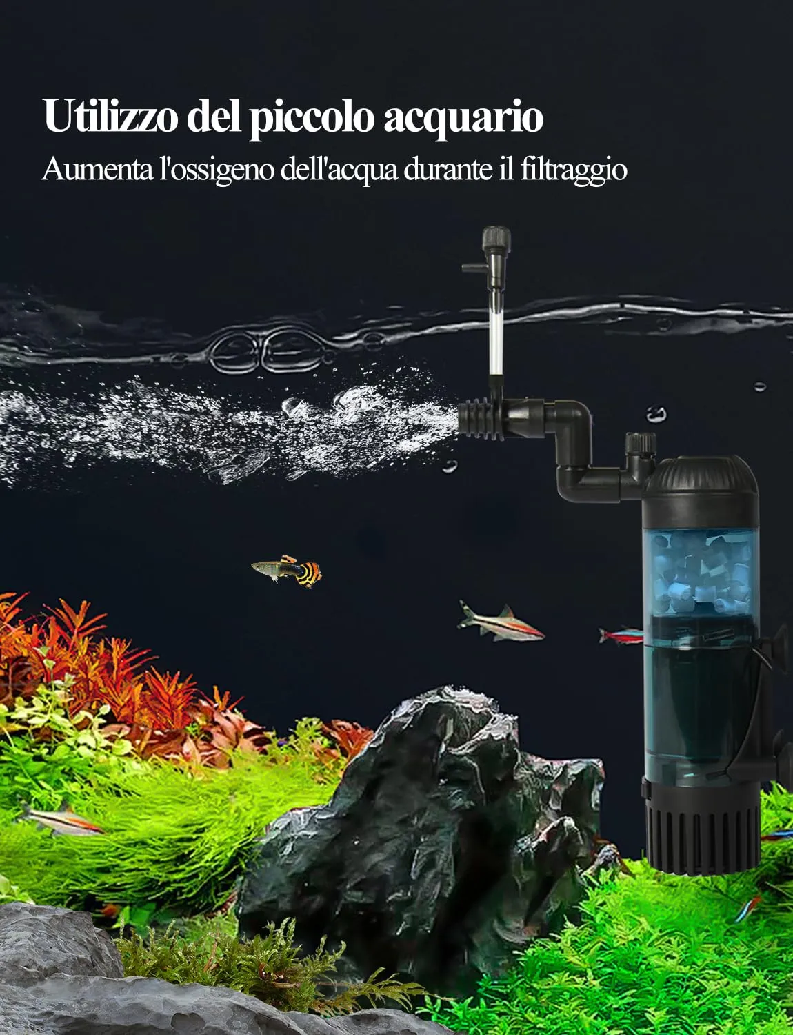 boxtech 5 in 1 filtro interno acquario 300 L/h 20-75 L