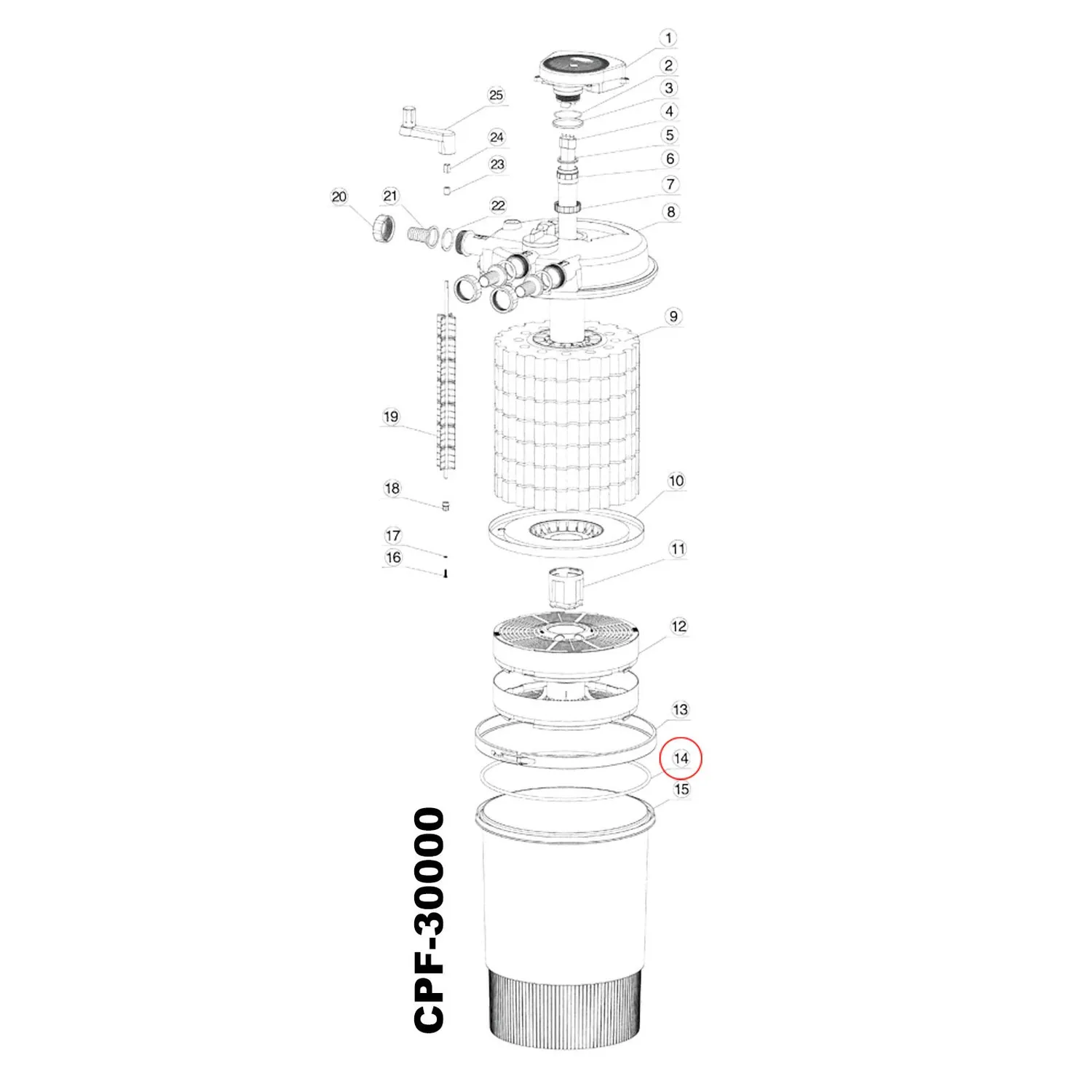 SunSun CPF-20000 CPF-50000 guarnizione O-Ring 421x7,5mm ricambio