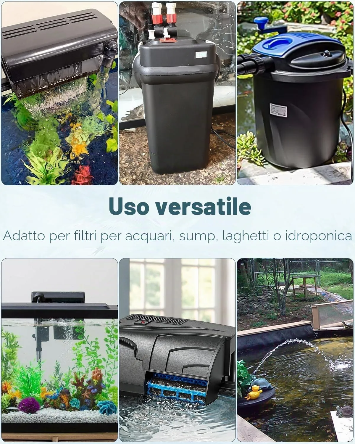 Pawfly Rotolo Spugna Filtro Acquario 91x30x3 cm Nero