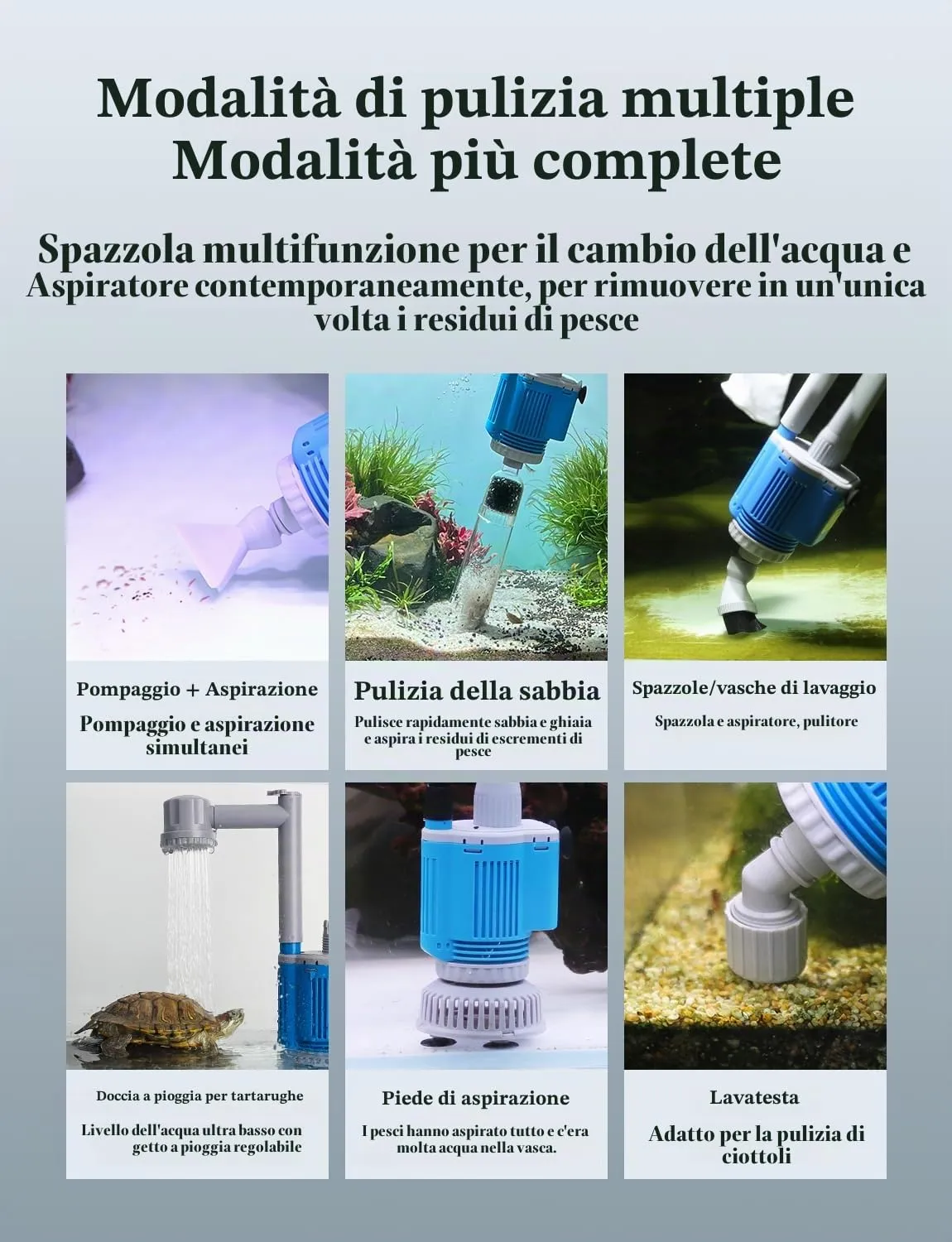 Boxtech 6 in 1 pulitore elettrico acquario 2000 L/h