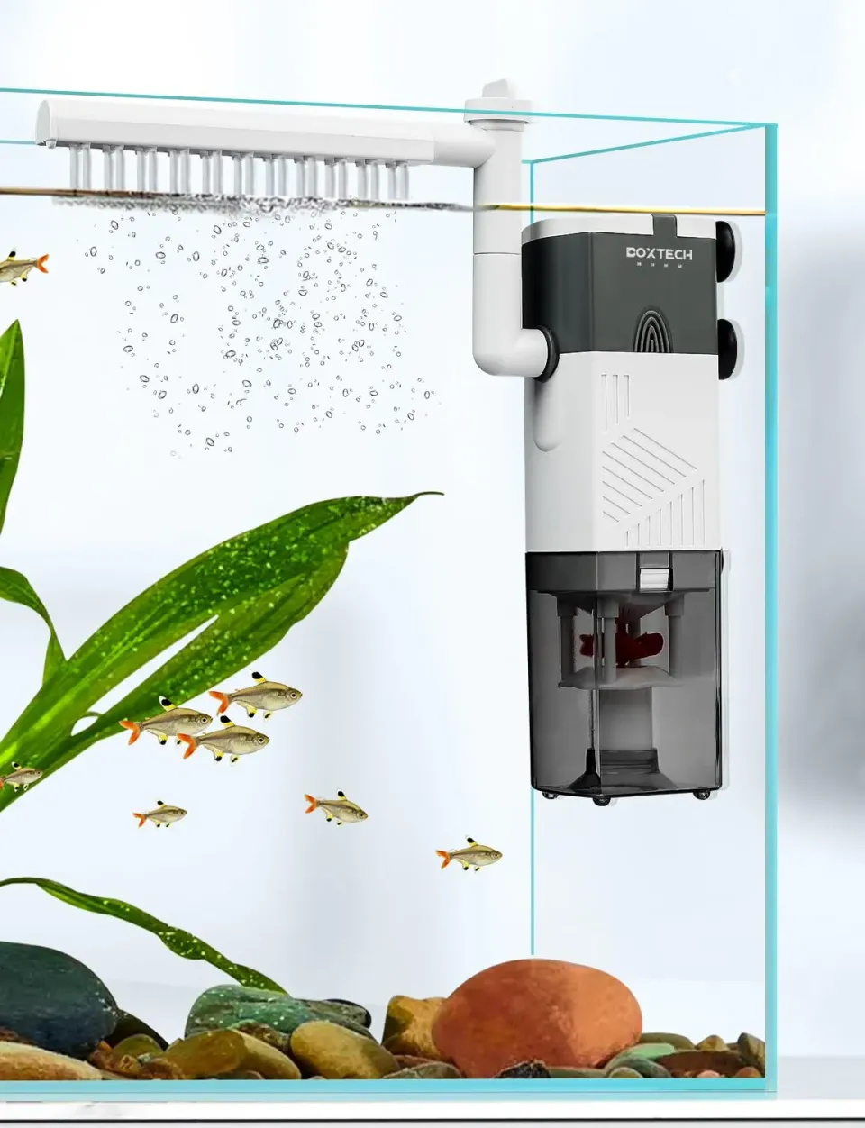 boxtech Filtro Acquario Interno 4 in 1 6W 450 L/H Sommergibile