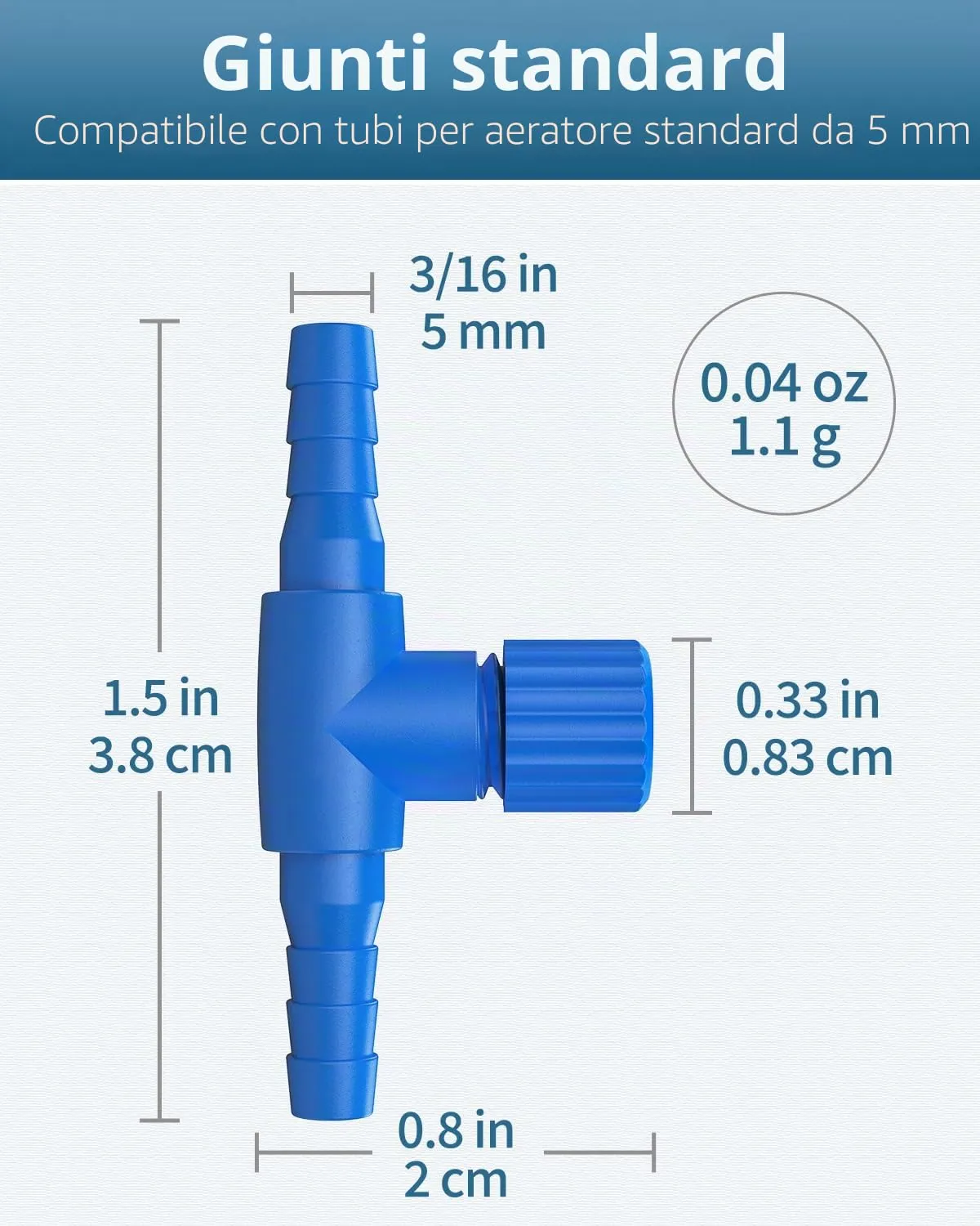 Pawfly Valvola Aria Acquario Blu 5 mm 10 Pezzi
