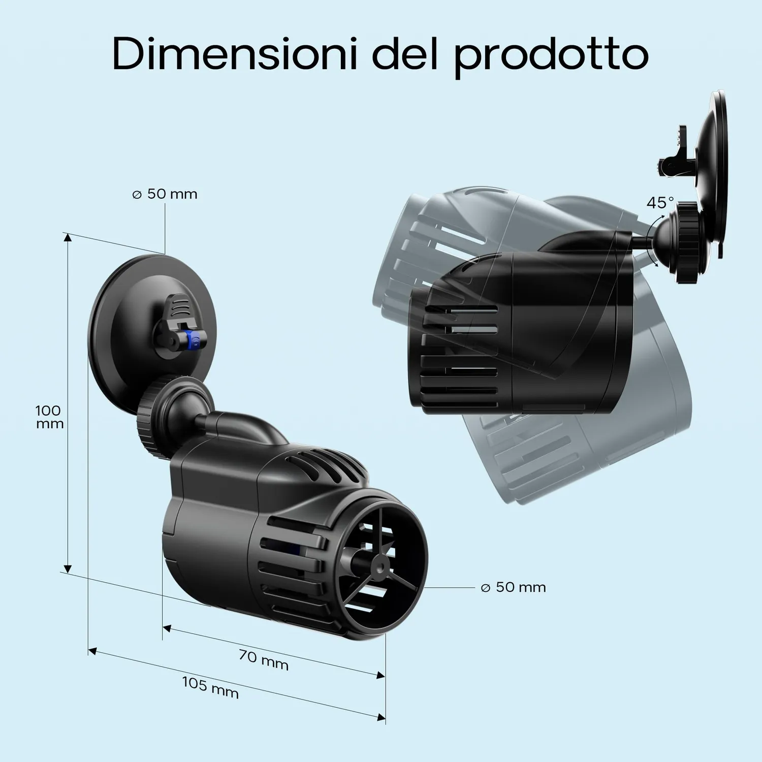 SunSun JVP-110A Pompa Movimento 2000 L/h 3W Ventosa