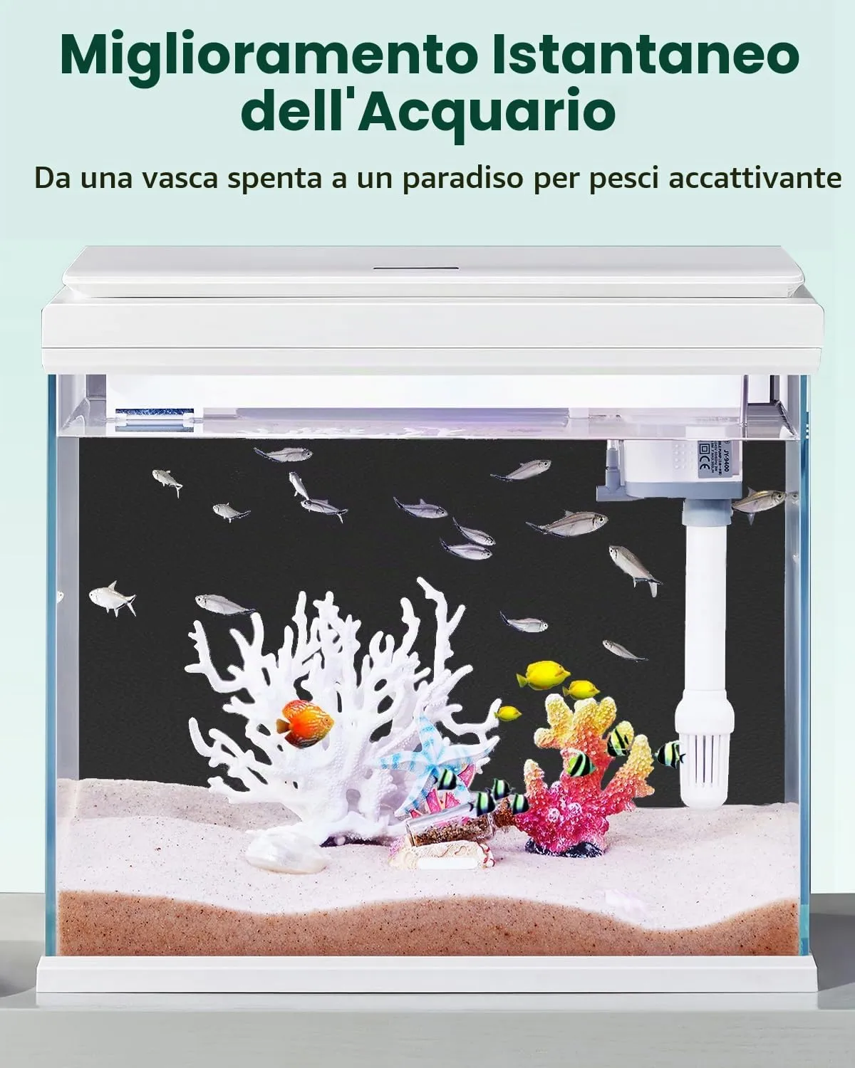 Pawfly sfondo nero acquario 80x40 cm adesione statica