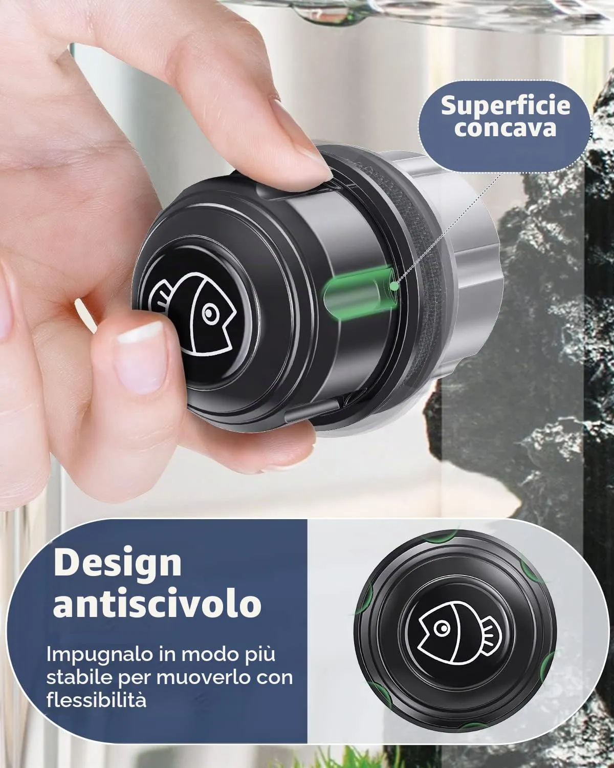 Pawfly Spazzola Magnetica Acquario 3,8 cm per Vetro Sottile